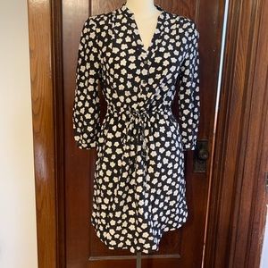 Kate Spade 100% silk mini Faye floral shirtdress